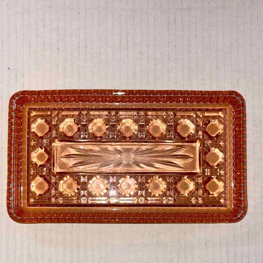 Vintage depression glass candy dish